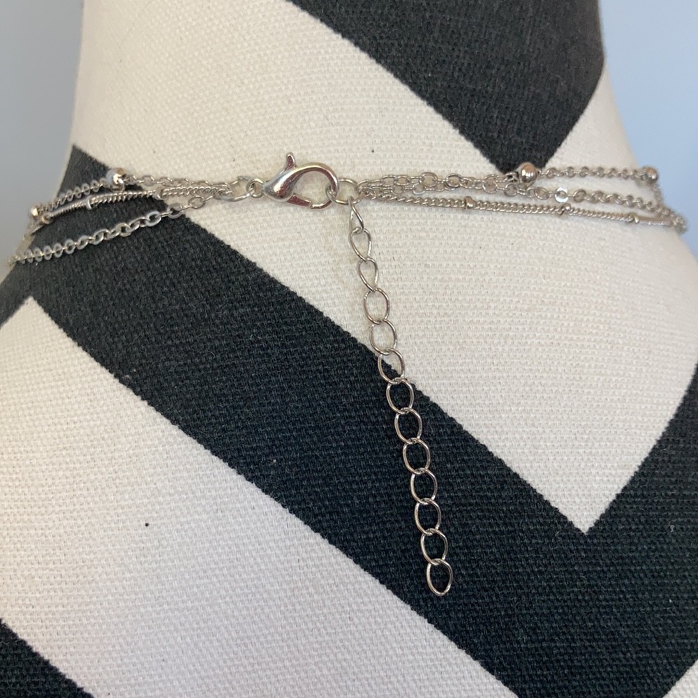 3 Tiered Silver Necklace - Picture 8 of 9